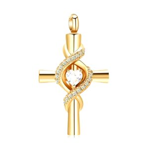 Harmony Chimes - Gold Cross with Cubics Remembrance Pod